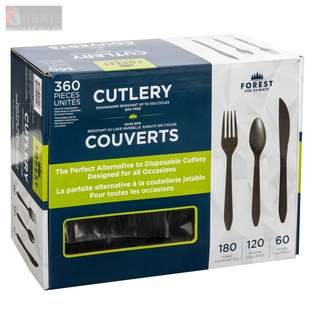 Fore t For Climate Cutlery, 360 Piece  – Grocery & Hou ehold | XIIBNIB