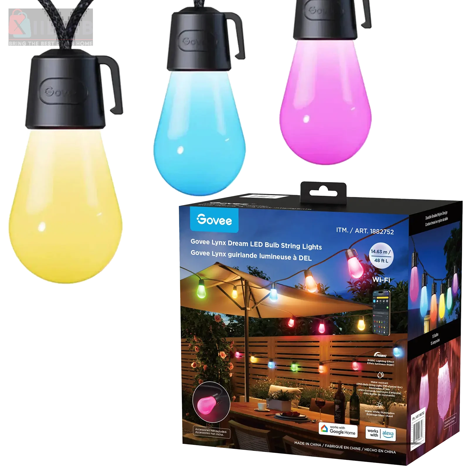 Govee 48 ft. Lynx Dream LED String Light  – Patio & Decorative Lighting | XIIBNIB