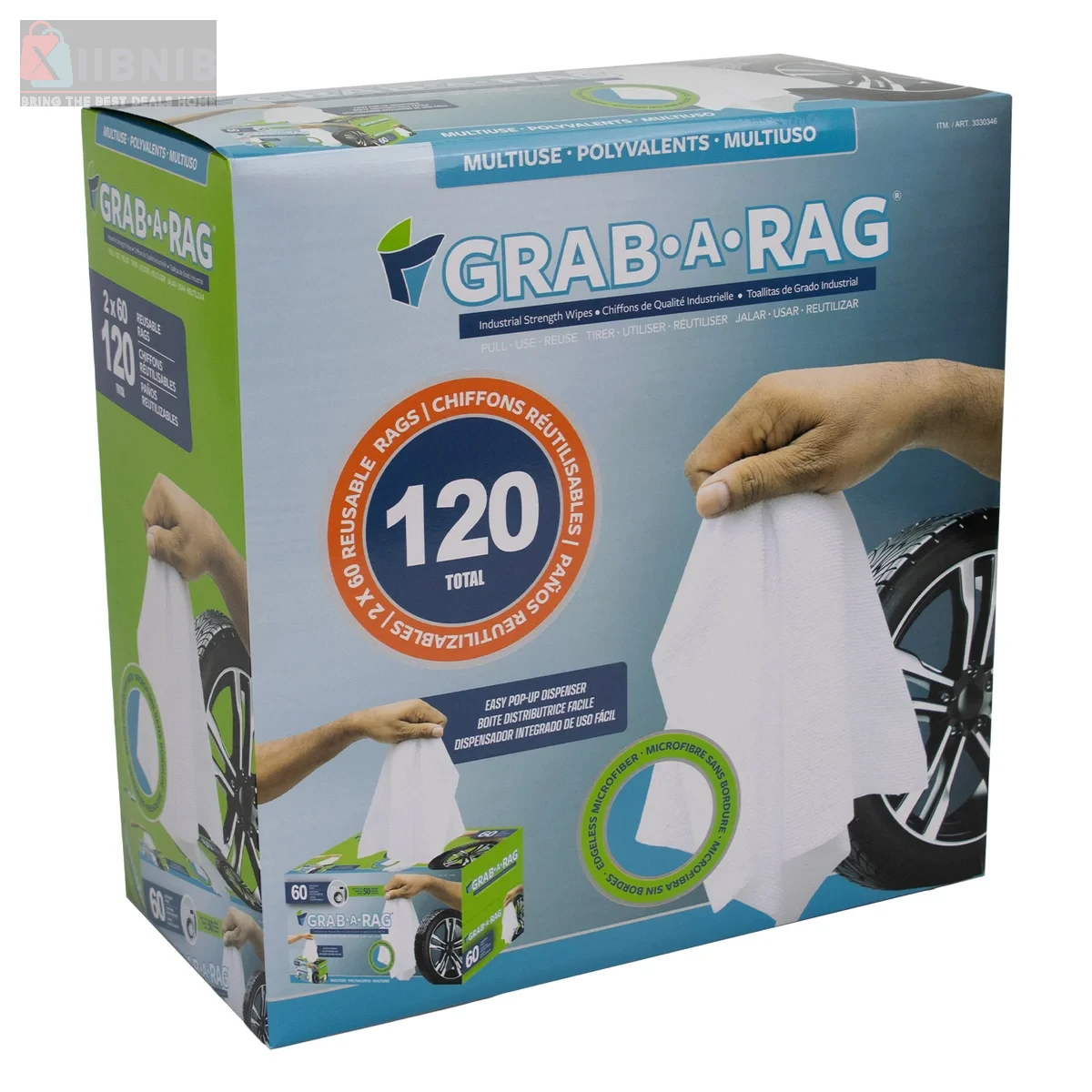 Grab-A-Rag Wa hable Microfibre Rag , 120-Count – Automotive & Tire  | XIIBNIB