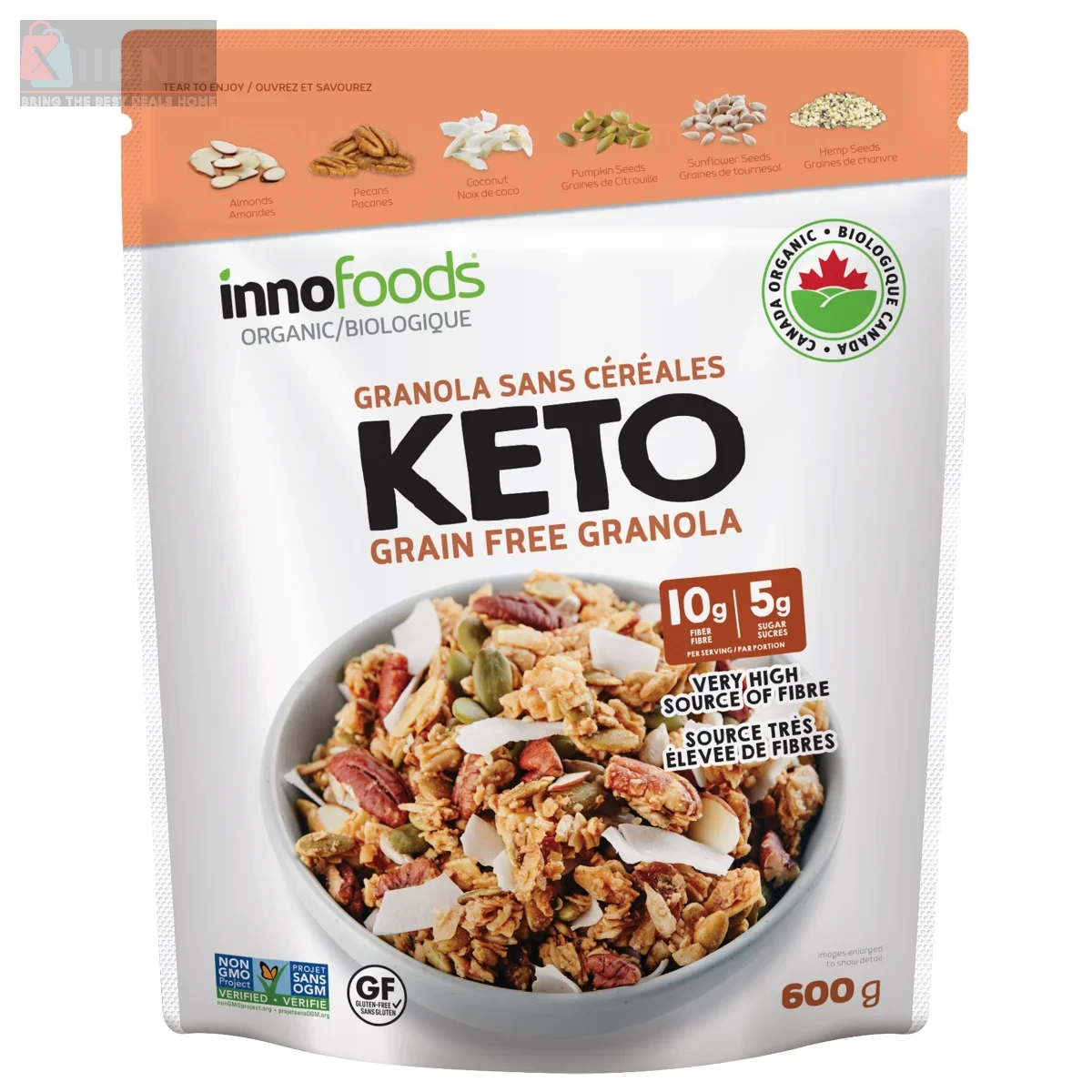 InnoFood  Organic Keto Grain Free Granola, 600 g – Grocery & Hou ehold | XIIBNIB