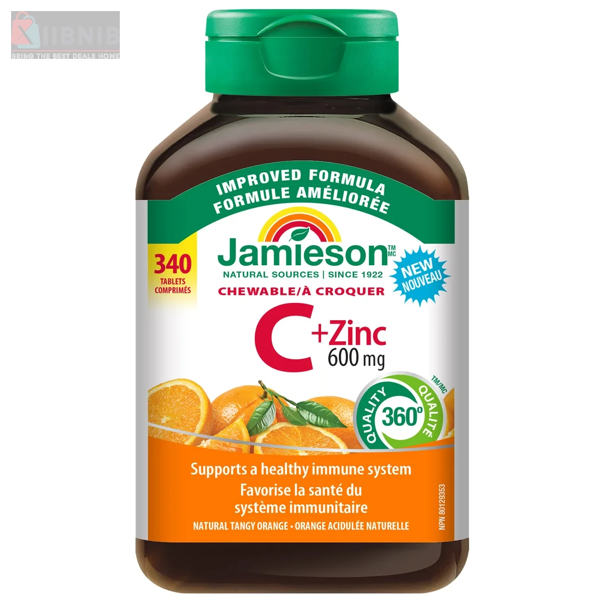 Jamie on Chewable Vitamin C + Zinc, 600 mg, 340 Tablet  – Vitamin  & Supplement  | XIIBNIB
