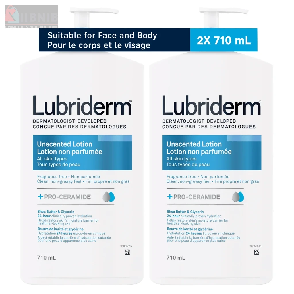 Lubriderm Un cented Lotion, 2 x 710 mL – Skin Care & Beauty | XIIBNIB