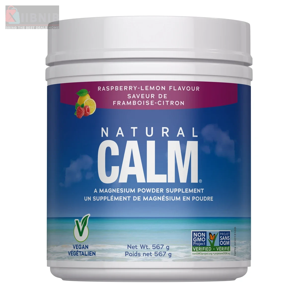 Natural Calm Magne ium Powder Ra pberry Lemon, 567 g – Vitamin  & Supplement  | XIIBNIB