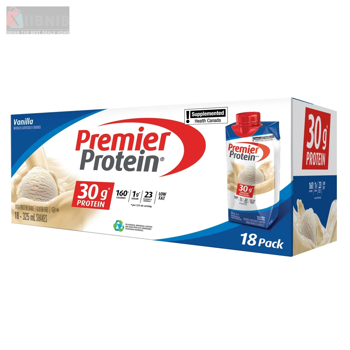Premier Protein High-protein Vanilla Shake, 18 x 325 mL – Collagen & Protein | XIIBNIB