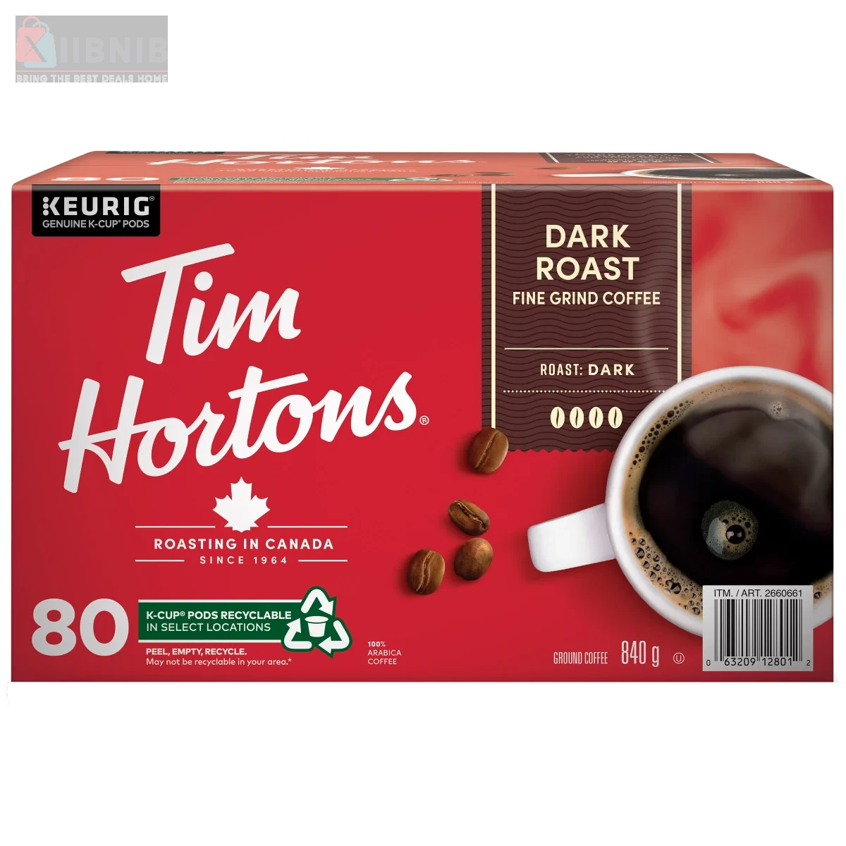 Tim Horton  Dark Roa t K-Cup Pod , 80-Count – Coffee Pod  & K-Cup  | XIIBNIB