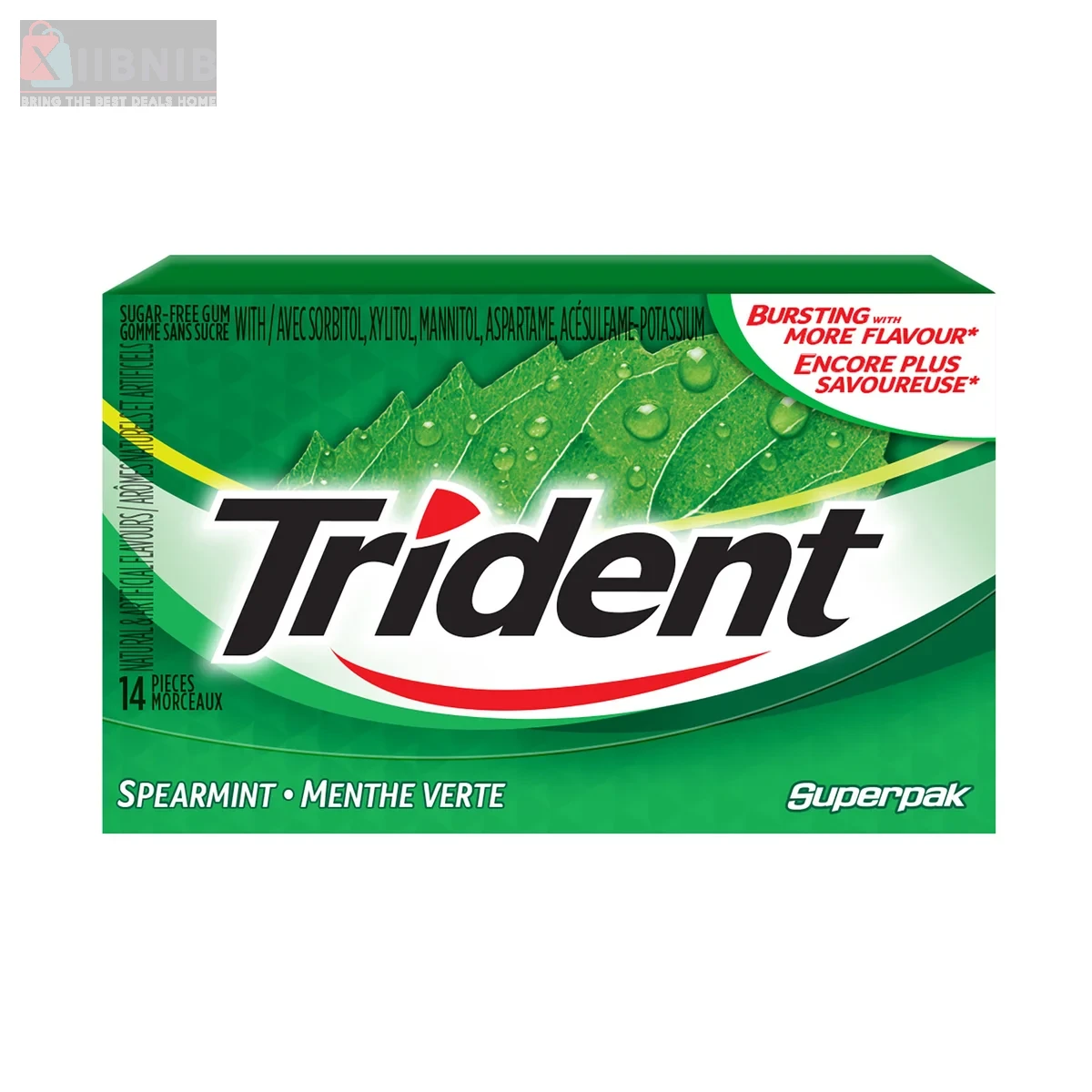 Trident Sugar-free Spearmint Gum, 12 × 14 piece  – Grocery & Hou ehold | XIIBNIB