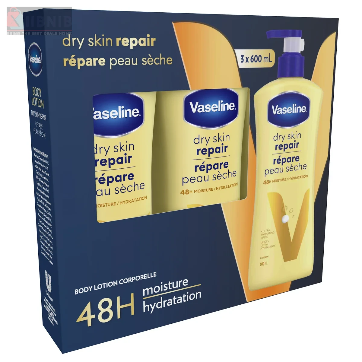 Va eline Dry Skin Repair Lotion, 3x600 mL – Skin Care & Beauty | XIIBNIB