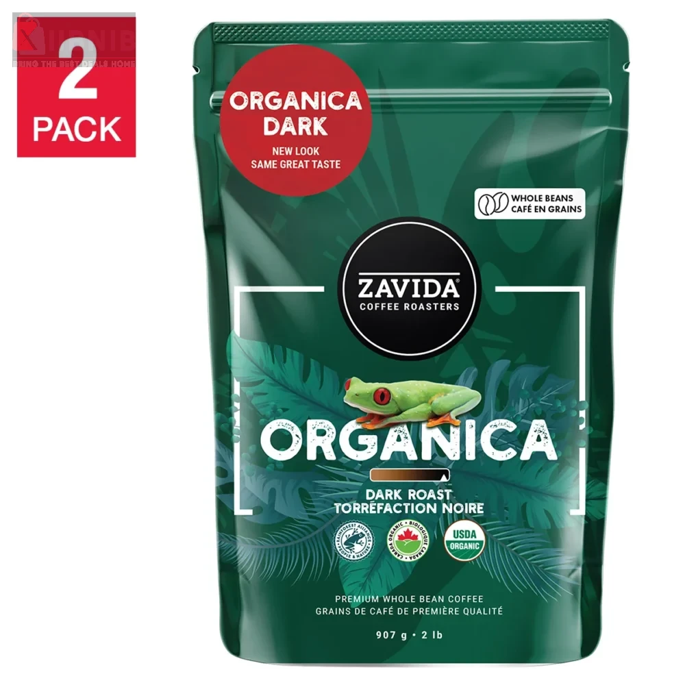 Zavida Organica Dark Whole Bean Coffee, 2 × 907 g – Bulk Coffee & Tea | XIIBNIB