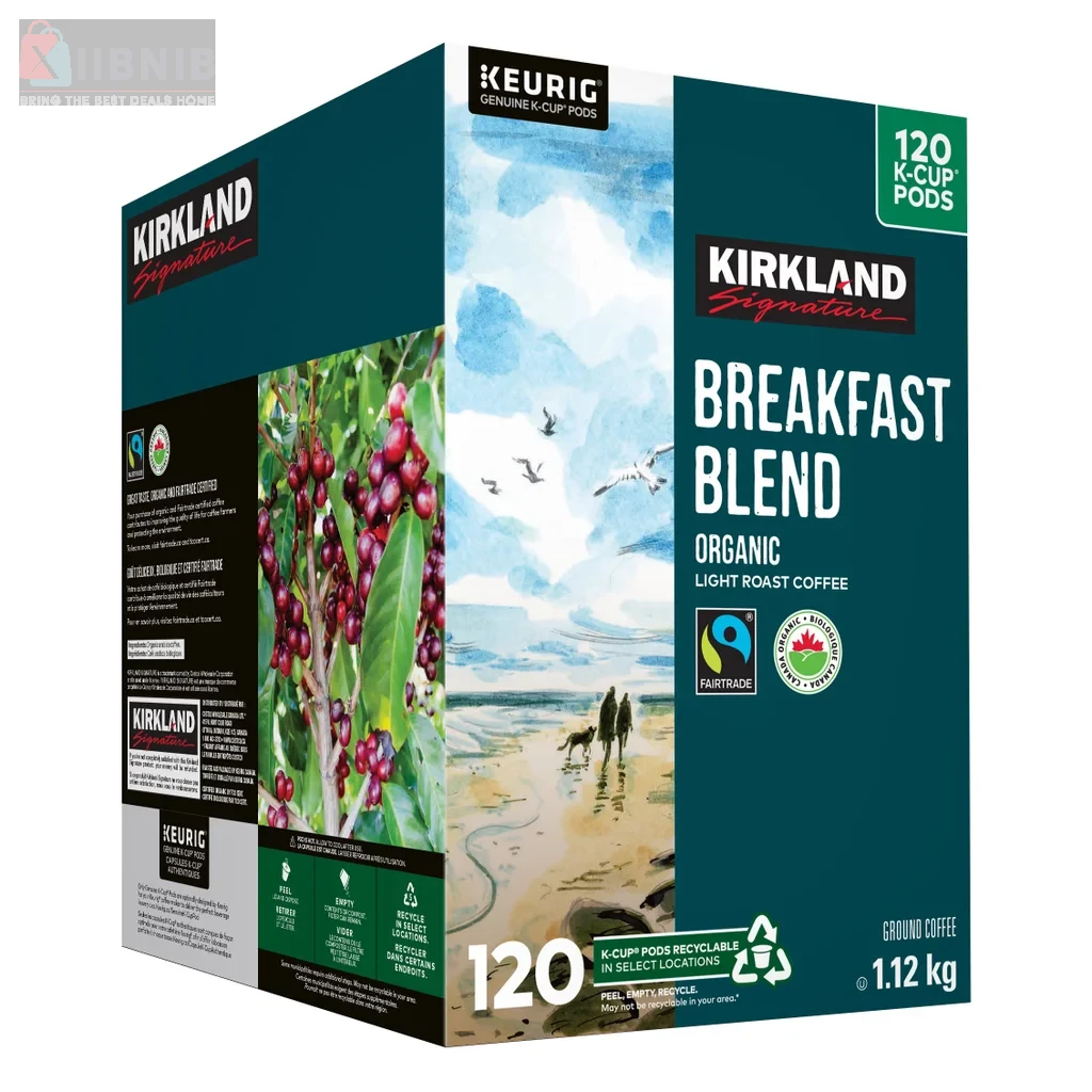 Kirkland Signature Organic Breakfa t Blend K-Cup Pod , 120-Count – Coffee Pod  & K-Cup  | XIIBNIB