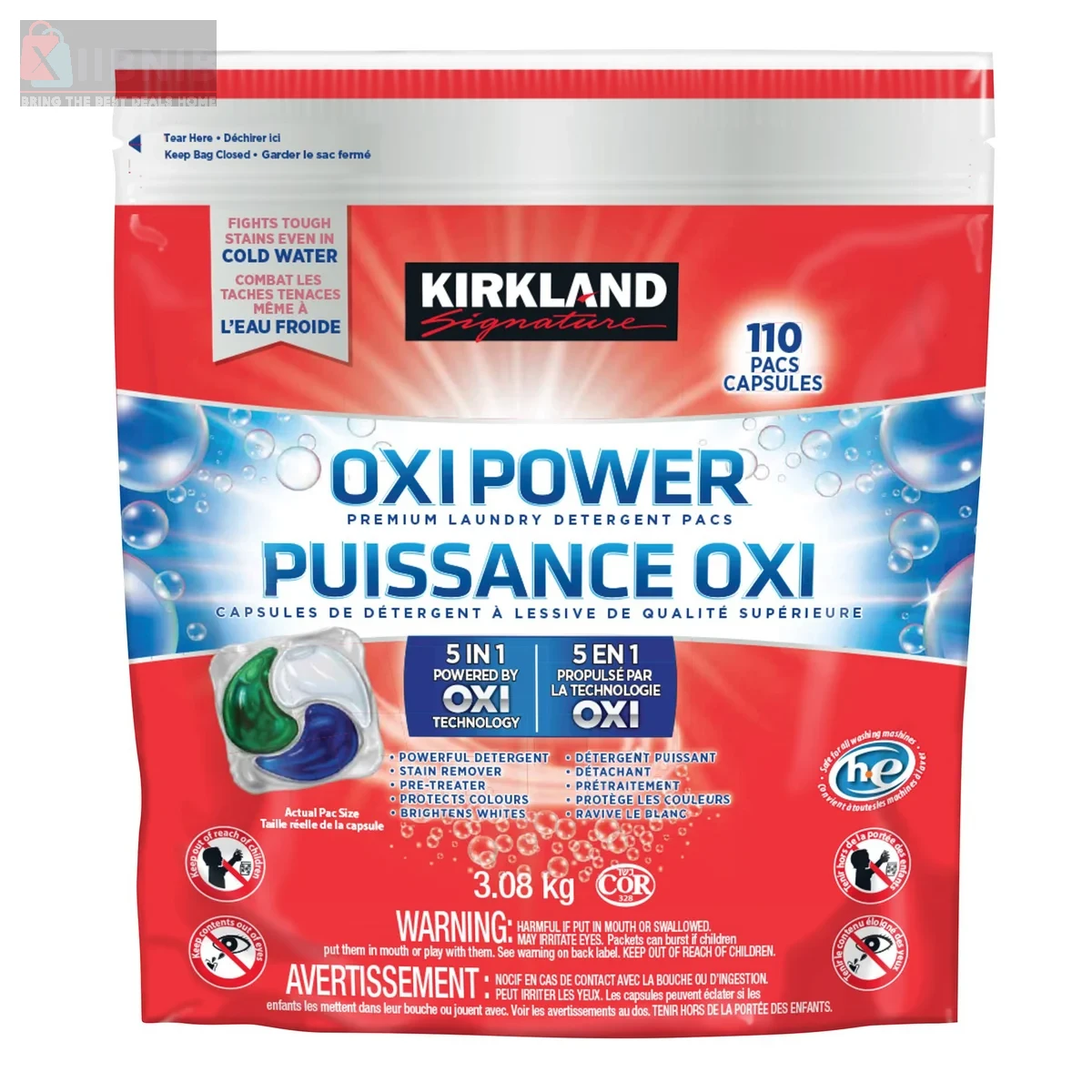 Kirkland Signature Oxi Power Premium Laundry Detergent Pac , 110-count – Cleaning Supplie  | XIIBNIB